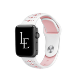 Apple Watch 38mm | Apple Watch (38/40/SE/41mm) - L'Empiri™ Silikone Sportsrem - Hvid/Pink - DELUXECOVERS.DK