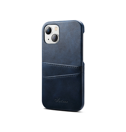 iPhone 14 Max | iPhone 14 Plus - NX Design Læder Cover M. Kortholder - Navy - DELUXECOVERS.DK