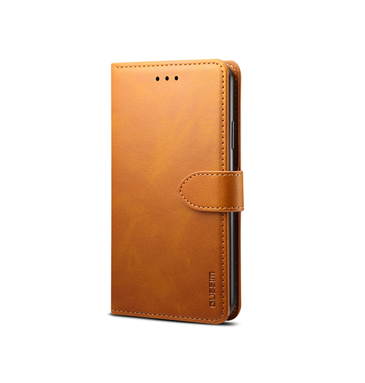iPhone 13 Mini | iPhone 13 Mini - GUSSIM™ Læder Cover / Etui M. Kortholder - Lysebrun - DELUXECOVERS.DK