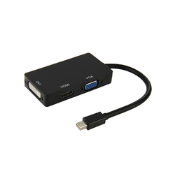Adapter | Mini Displayport til HDMI / DVI / VGA - Adapter - Sort - DELUXECOVERS.DK