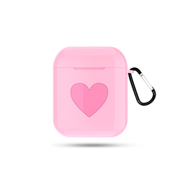 Airpods 1/2 | AirPods (1/2) | Heartbeat Opbevaringstaske Etui - Lyserød - DELUXECOVERS.DK