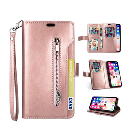 iPhone 13 Pro | iPhone 13 Pro - Platinum Multi Etui M. 9 Kort Pung - Lyserød - DELUXECOVERS.DK