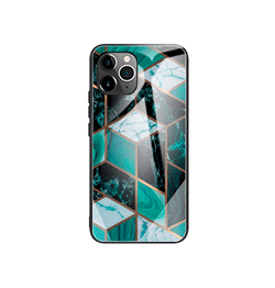 iPhone 11 Pro Max | iPhone 11 Pro Max - DELUXE™ Marble Cover M. Glas Bagside - Emerald - DELUXECOVERS.DK