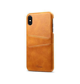 iPhone X / XS | iPhone X/Xs - NX Design Læder Cover M. Kortholder - Lysebrun - DELUXECOVERS.DK