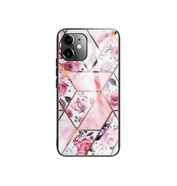 iPhone 11 | iPhone 11 - DELUXE™ Marble Cover M. Glas Bagside - Argyle Pink - DELUXECOVERS.DK
