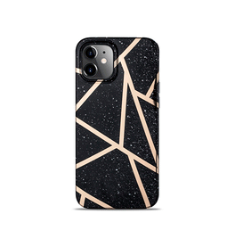 iPhone 12 | iPhone 12 - DELUXE™ Marble  Silikone Cover - Black Stone - DELUXECOVERS.DK