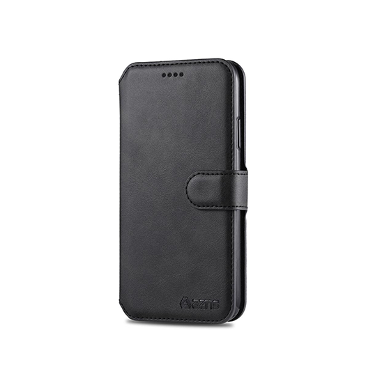 iPhone 12 Pro | iPhone 12 Pro - AZNS™ Diary Læder Etui / Taske M. Pung - Sort - DELUXECOVERS.DK