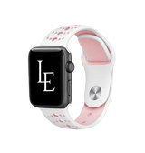 Apple Watch 42mm | Apple Watch (42/44/SE/45mm & Ultra) - L'Empiri™ Silikone Sportsrem - Hvid/Pink - DELUXECOVERS.DK