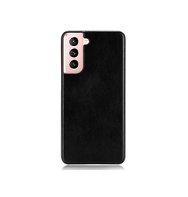Samsung Galaxy S21+ | Samsung Galaxy S21+(Plus) - DELUXE™ Grain Læder Bag Cover - Sort - DELUXECOVERS.DK