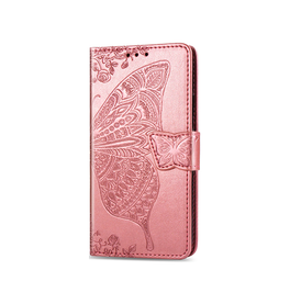 iPhone 7 / 8 / SE (2020/2022) | iPhone 7/8/SE(2020/2022) - BUTTERFLY™ Læder Etui / Taske M. Pung - Rose - DELUXECOVERS.DK
