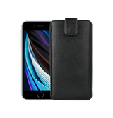 iPhone 7 / 8 / SE (2020/2022) | iPhone 7/8/SE(2020/2022) - Verona Læder Sleeve M. Lukning - Black Onyx - DELUXECOVERS.DK