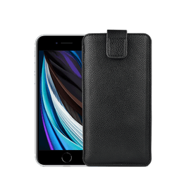 iPhone 7 / 8 | iPhone 7/8/SE(2020/2022) - Verona Læder Sleeve M. Lukning - Black Onyx - DELUXECOVERS.DK