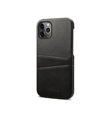 iPhone 12 Pro Max | iPhone 12 Pro Max - NX Design™ Læder Cover M. Kortholder - Sort - DELUXECOVERS.DK