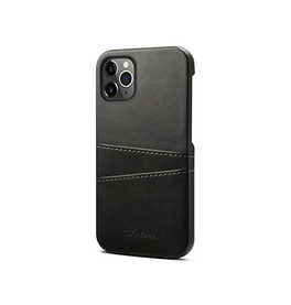 iPhone 12 Pro Max | iPhone 12 Pro Max - NX Design™ Læder Cover M. Kortholder - Sort - DELUXECOVERS.DK