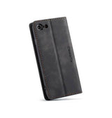 iPhone 7 / 8 / SE (2020/2022) | iPhone 7/8/SE(2020/2022) - CaseMe™ Noble Læder Etui / Pung - Sort - DELUXECOVERS.DK