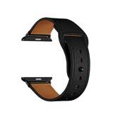 Apple Watch 38mm | Apple Watch (38/40/SE/41/42mm) - FINESSE Ægte Læder Rem - Sort - DELUXECOVERS.DK