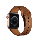 Apple Watch 38mm | Apple Watch (38/40/SE/41/42mm) - FINESSE Ægte Læder Rem - Brun - DELUXECOVERS.DK