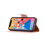 iPhone 13 | iPhone 13 - Aphrodite Læder Etui M. Kickstand - Rosegold/Lyserød - DELUXECOVERS.DK