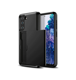 Samsung Galaxy S21+ | Samsung S21+ - Deluxe™ Håndværker Cover M. Kortholder - Sort - DELUXECOVERS.DK