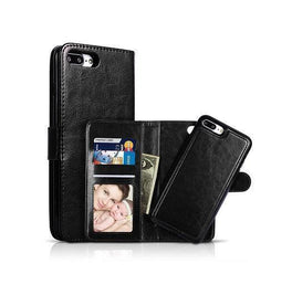 iPhone 7/8 Plus | iPhone 7/8 Plus - Vintage 2-In-1 Læder Etui M. Aftageligt Cover - Sort/Grå - DELUXECOVERS.DK