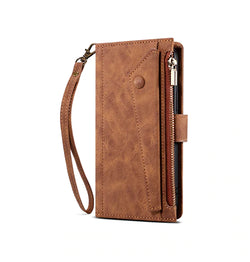 iPhone 13 Pro Max | iPhone 13 Pro Max - ESEBLE™ Læder Cover Etui M. Pung - Brun - DELUXECOVERS.DK