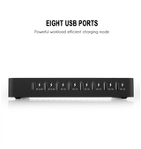 USB Ladestation | Multi USB-A Ladestation til 8 Enheder QC3.0 - 50W - Sort - DELUXECOVERS.DK
