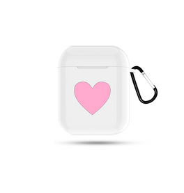 Airpods 1/2 | AirPods (1/2) | Heartbeat Opbevaringstaske Etui - Hvid - DELUXECOVERS.DK