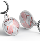 Airtag | AirTag | UNIQ™ Marble Silikone Keychain / Nøglering - Rose Pearl - DELUXECOVERS.DK