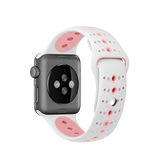 Apple Watch 38mm | Apple Watch (38/40/SE/41/42mm) - L'Empiri™ Silikone Sportsrem - Hvid/Pink - DELUXECOVERS.DK