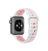 Apple Watch 38mm | Apple Watch (38/40/SE/41mm) - L'Empiri™ Silikone Sportsrem - Hvid/Pink - DELUXECOVERS.DK