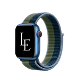 Apple Watch 38mm | Apple Watch (38/40/SE/41/42mm) - L'Empiri™ Sport+ Nylon Velcro Rem - Navy/Grøn - DELUXECOVERS.DK
