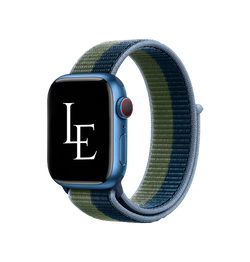 Apple Watch 42mm | Apple Watch (42/44/SE/45mm & Ultra) - L'Empiri™ Sport+ Nylon Velcro Rem - Navy/Grøn - DELUXECOVERS.DK