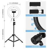 Ringlight | DELUXE™ - Pro BIG Ringlys Stander Stativ M. USB - Sort - DELUXECOVERS.DK