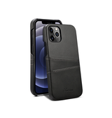 iPhone 12 Pro Max | iPhone 12 Pro Max - NX Design™ Læder Cover M. Kortholder - Sort - DELUXECOVERS.DK