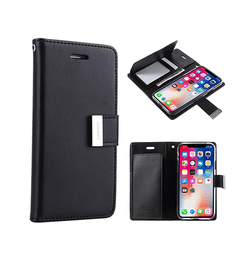 iPhone 12 Mini | iPhone 12 Mini - MERCURY™ Fold Læder Etui M. Kortholder - Sort - DELUXECOVERS.DK