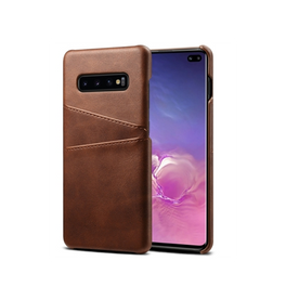 Samsung Galaxy S10+ | Samsung Galaxy S10+ (Plus) - NX Design Læder Bagcover - Brun - DELUXECOVERS.DK