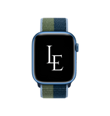Apple Watch 42mm | Apple Watch (42/44/SE/45mm & Ultra) - L'Empiri™ Sport+ Nylon Velcro Rem - Navy/Grøn - DELUXECOVERS.DK