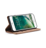 iPhone 7 / 8 / SE (2020/2022) | iPhone 7/8/SE(2020/2022) - CaseMe™ Noble Læder Etui / Pung - Brun - DELUXECOVERS.DK