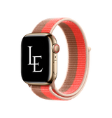 Apple Watch 38mm | Apple Watch (38/40/SE/41mm) - L'Empiri™ Sport+ Nylon Velcro Rem - Brun/Rød - DELUXECOVERS.DK