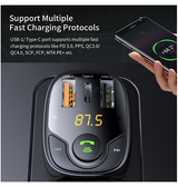 Bluetooth Modtager | ROCK™ | Bluetooth FM-sender / Transmitter til Bil - QC3.0 - Sort - DELUXECOVERS.DK