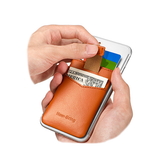 Mobil kortholder | NEW BRING™ - Pung Kreditkort Holder Stick On - Brun - DELUXECOVERS.DK