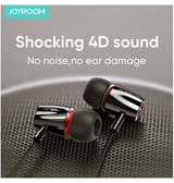 Høretelefoner og Headset | JOYROOM™ - Sound In-Ear Høretelefoner Med Mikrofon - Sort/Rød - DELUXECOVERS.DK