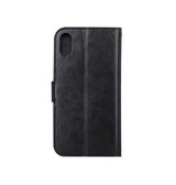 iPhone XR | iPhone XR - IDEWEI™ Deluxe Læder Etui Med Pung - Sort - DELUXECOVERS.DK