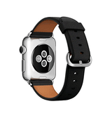 Apple Watch 38mm | Apple Watch (38/40/SE/41mm) - Deluxe™ Classic Ægte Læder Rem - Black - DELUXECOVERS.DK