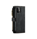 iPhone 12 | iPhone 12 - CaseMe™ Multifunktionel Læder Etui / Pung - Sort - DELUXECOVERS.DK