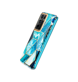 Samsung Galaxy S21 Ultra | Samsung S21 Ultra - UNIQ™ Marble Silikone Cover - Koboltblå - DELUXECOVERS.DK