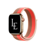 Apple Watch 42mm | Apple Watch (42/44/SE/45/46/49mm) - L'Empiri™ Sport+ Nylon Velcro Rem - Brun/Rød - DELUXECOVERS.DK
