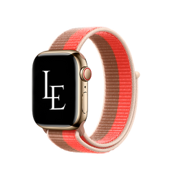 Apple Watch 42mm | Apple Watch (42/44/SE/45mm & Ultra) - L'Empiri™ Sport+ Nylon Velcro Rem - Brun/Rød - DELUXECOVERS.DK