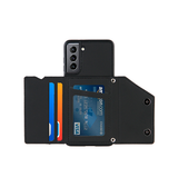 Samsung Galaxy S21+ | Samsung Galaxy S21+(Plus) - DELUXE™ Design Læder Bagcover Med Kortholder - Sort - DELUXECOVERS.DK