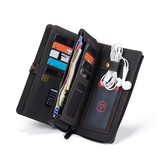 iPhone XR | iPhone XR - CASEME™ 2-I-1 Ægte Læder Multietui M. Pung - Sort - DELUXECOVERS.DK